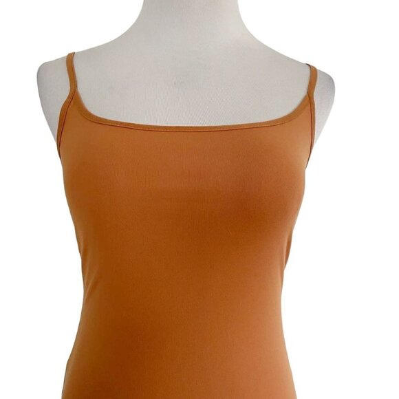 Free People Size Small Rust Bodysuit Sleeveless Spaghetti Strap Criss Cross - Picture 2 of 7
